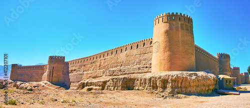 The corner view of Rayen fortress, Iran photo