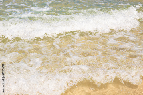 waves on the beach located at Atalaia beach, Mariscal beach, Bombinhas, Santa Catarina, Brazil
