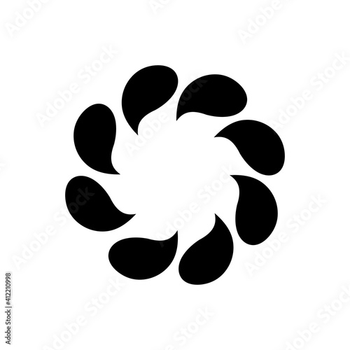 waterdrop forming circle with black vector illustration logo design