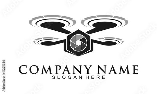 Polygon air drone vector logo