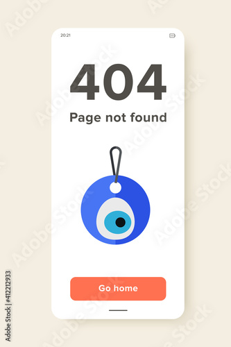 Icon of blue eye-shaped amulet nazar on string. Round, protection, accessory. Turkey concept. Can be used for topics like culture, belief or talisman