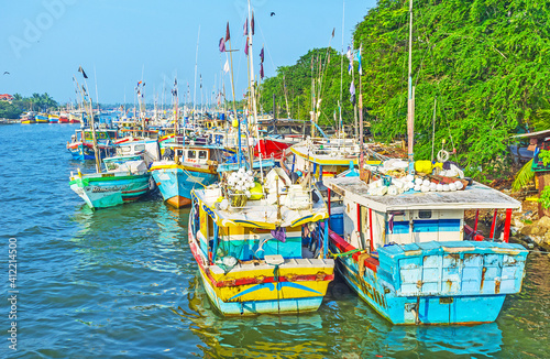 The ships in Negombo lagoon, Sri Lanka photo