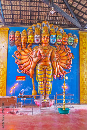 The sculpture of Vishnu Dashavatara of Munneswaram Kovil in Sri Lanka photo