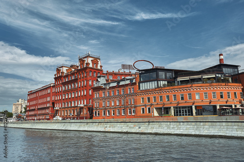 Moscow. Russia. July 30, 2020. River walks on the Moscow river. Summer evening. Kremlin embankm photo