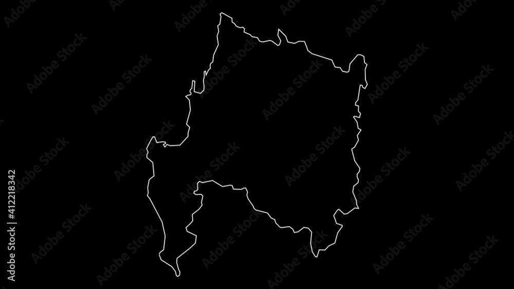 Biobio Chile region map outline animation Biobio Chile region map outline animation