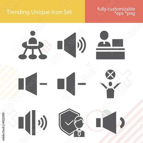 Simple set of turnover related filled icons.