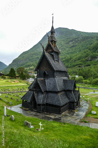 Stabkirche Norwegen Borgund historisch Touristen Attraktion