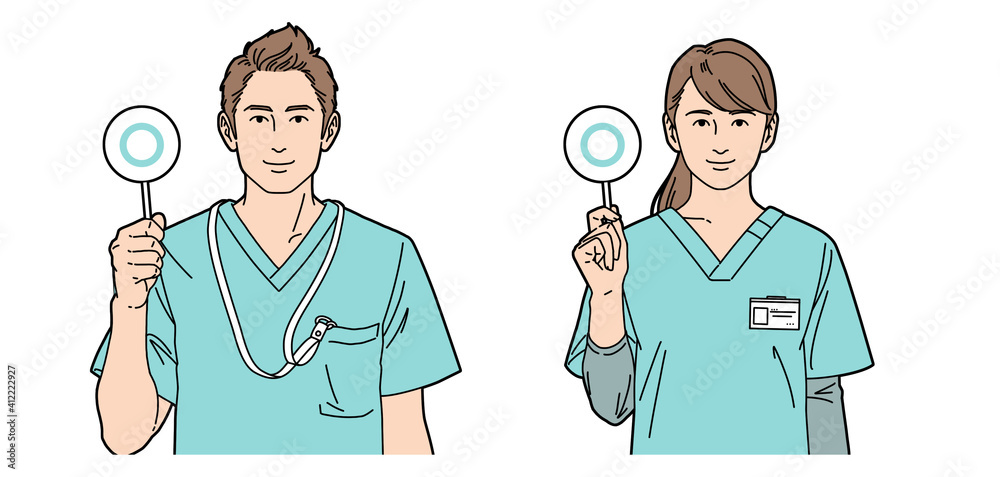 人物イラスト 看護師 男女 正体 Stock Illustration Adobe Stock