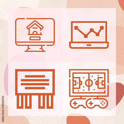 Simple set of launch related lineal icons
