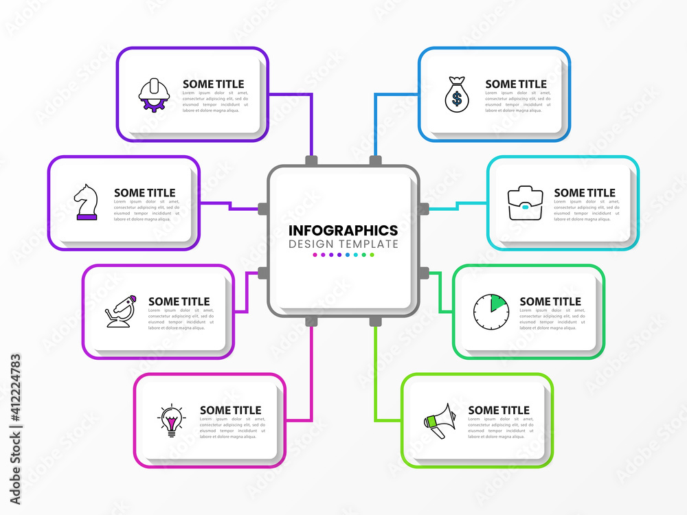 © kuliperko - Infographic design template. Creative concept with 8 steps