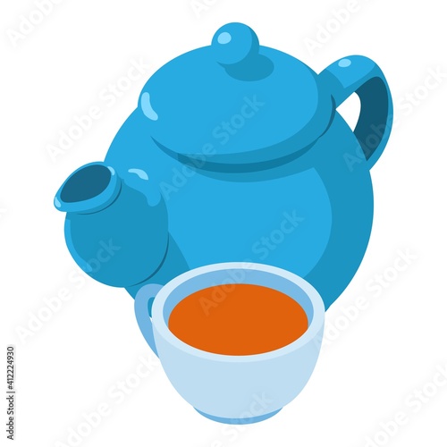 Chamomile tea icon. Isometric illustration of chamomile tea vector icon for web