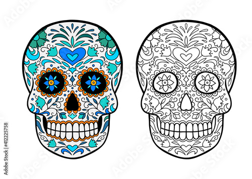sugar skull coloring page