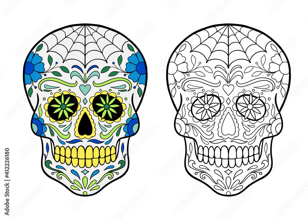 sugar skull coloring page