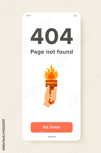 Icon of hand with fire torch. Flame, light, signal Olympic games concept. Can be used for topics like ceremony, sport, honor