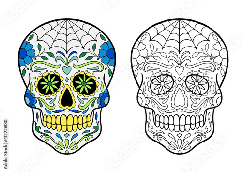 sugar skull coloring page