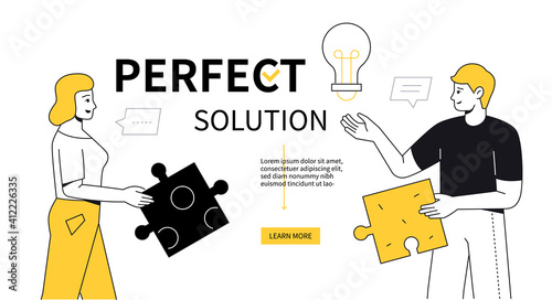 Perfect solution - line design style web banner