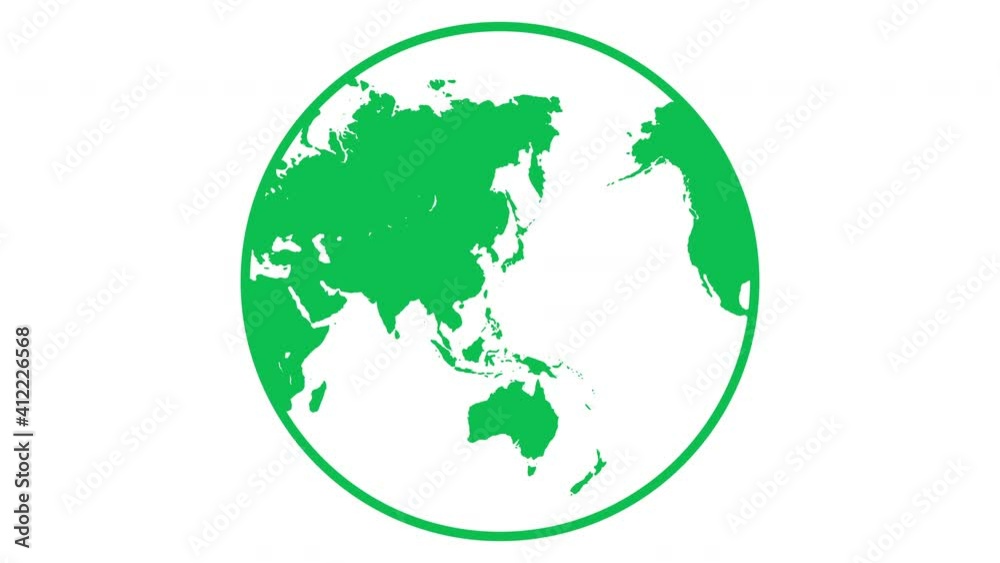Green Earth world stylized illustration icon loop rotation with alpha matte perfect for compositing and motion graphic Green Earth world stylized illustration icon loop rotation with alpha matte perfect for compositing and motion graphic