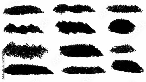 Big set of Black grunge stroke brush , banner, label, for your design, vector.