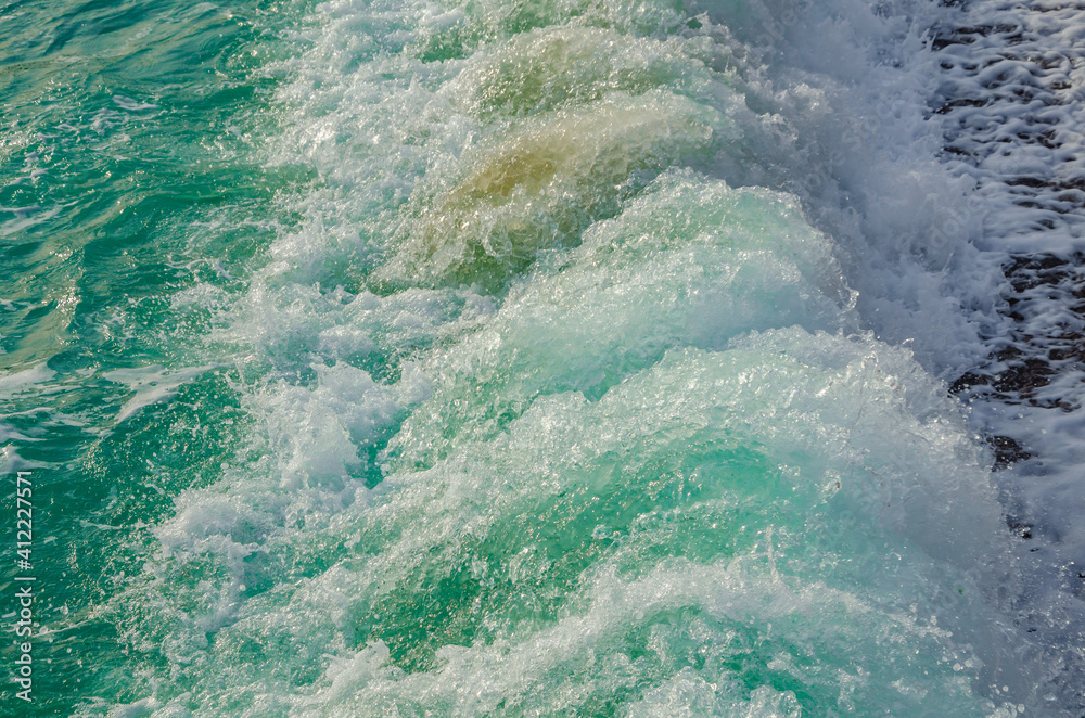 Sea wave in a storm near.