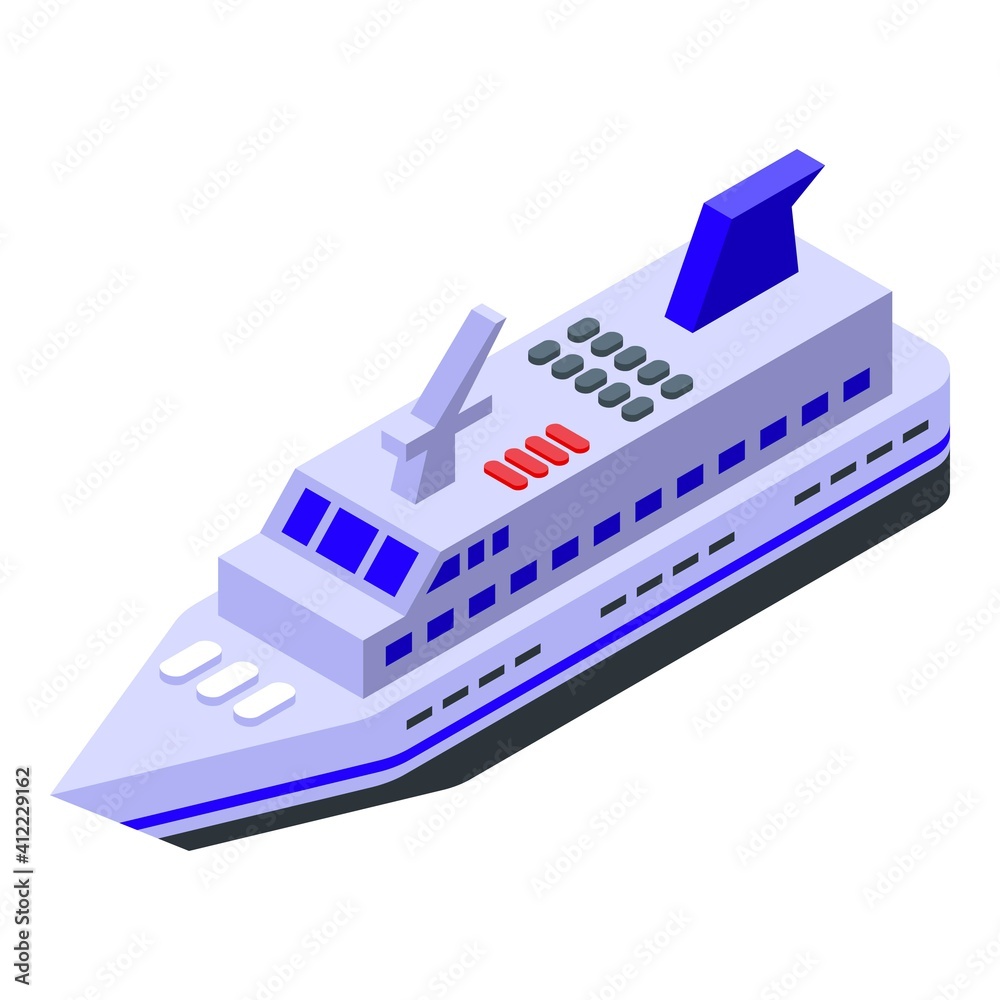 Ferry journey icon. Isometric of ferry journey vector icon for web design isolated on white background Ferry journey icon. Isometric of ferry journey vector icon for web design isolated on white background