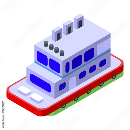 Ferry maritime icon. Isometric of ferry maritime vector icon for web design isolated on white background