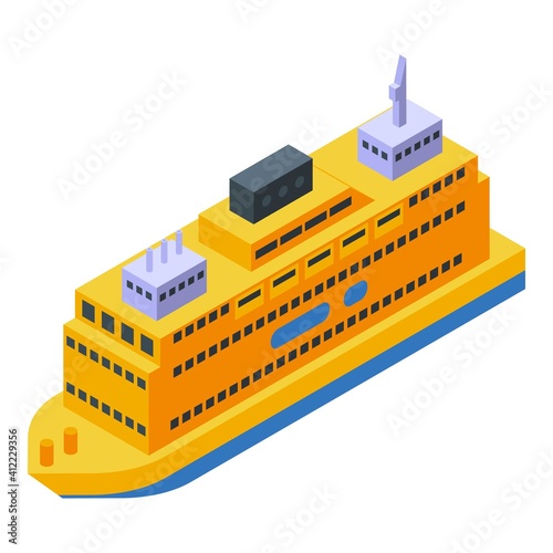 Ferry transport icon. Isometric of ferry transport vector icon for web design isolated on white background