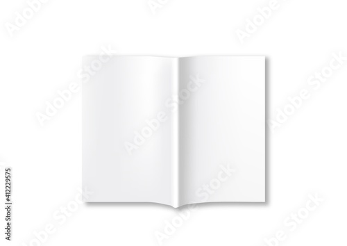 Blank magazine mockup template on gold background. Realistic vector