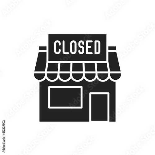 Closed shop line color icon. Sign for web page, mobile app