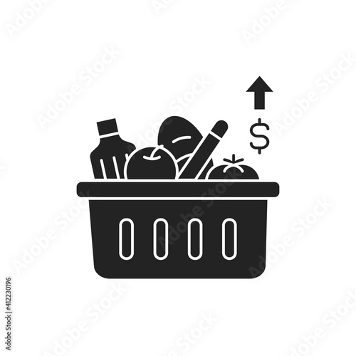 Rising food prices line color icon. Sign for web page, mobile app