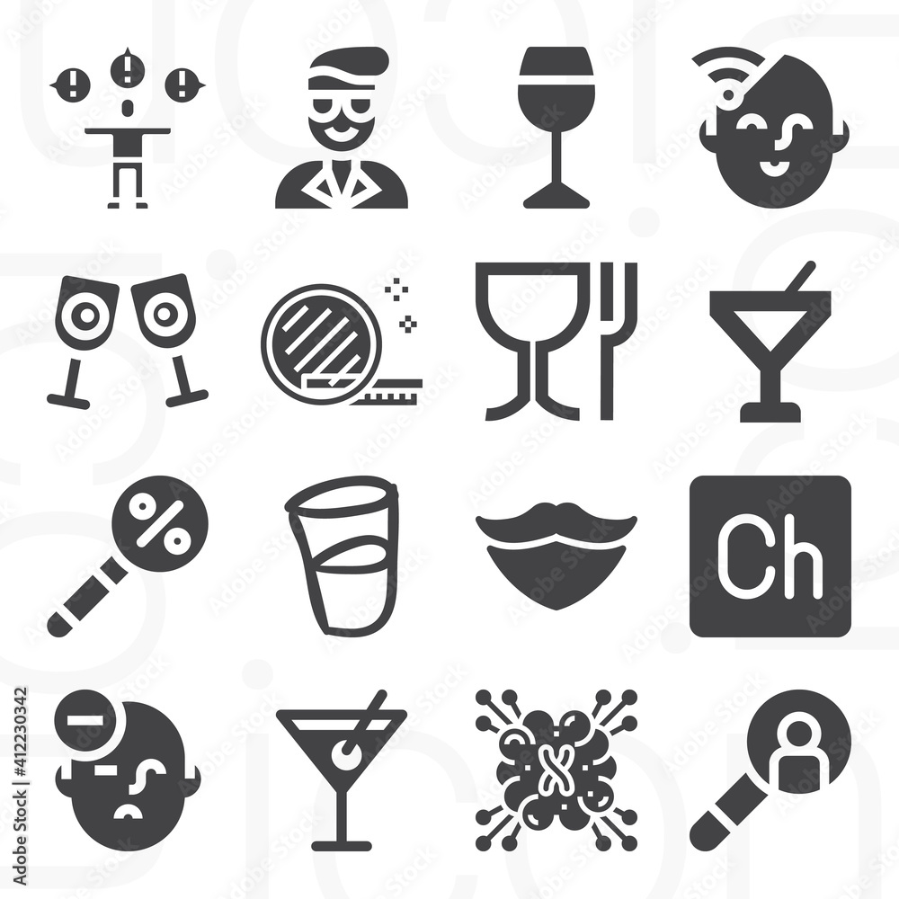 16 pack of fibre filled web icons set 16 pack of fibre filled web icons set