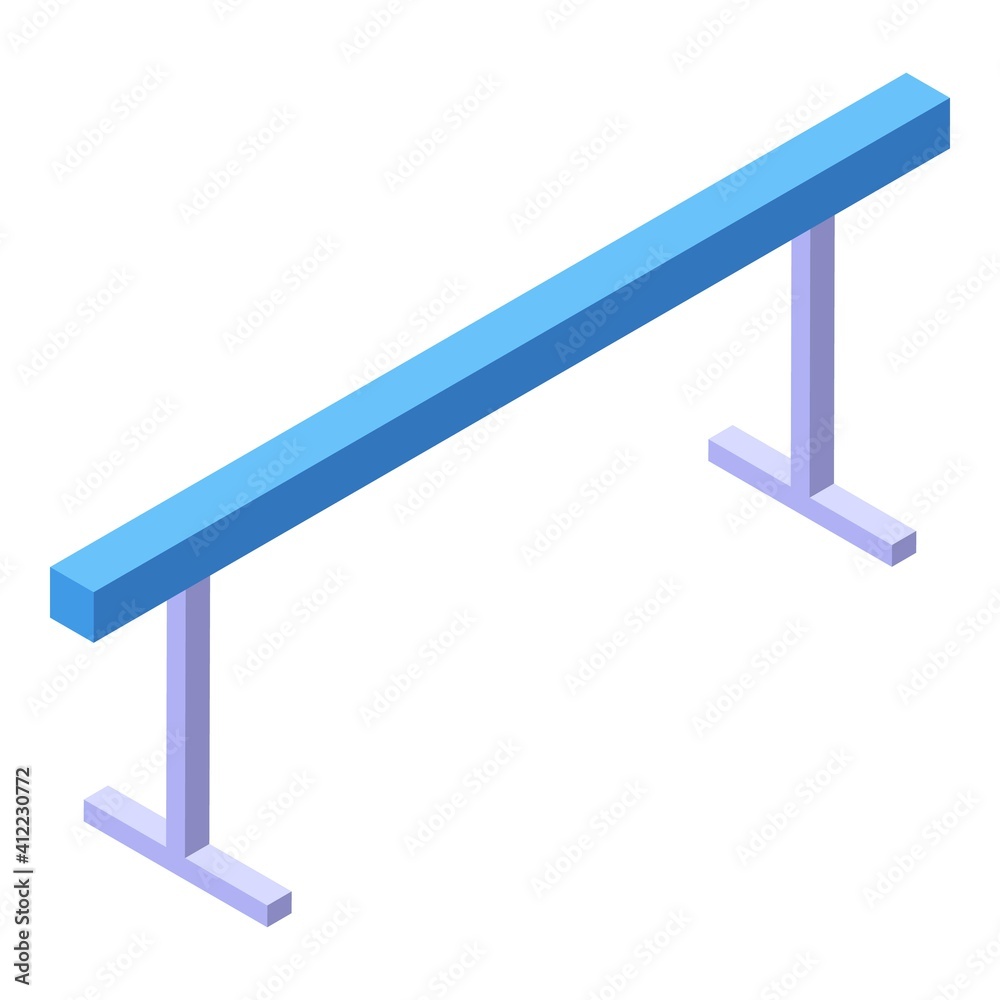 School gym gymnastic bar icon. Isometric of school gym gymnastic bar vector icon for web design isolated on white background School gym gymnastic bar icon. Isometric of school gym gymnastic bar vector icon for web design isolated on white background