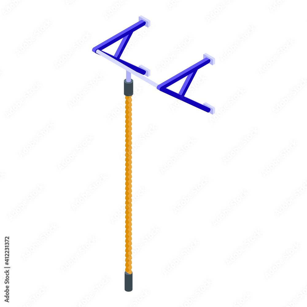 School gym rope icon. Isometric of school gym rope vector icon for web design isolated on white background School gym rope icon. Isometric of school gym rope vector icon for web design isolated on white background