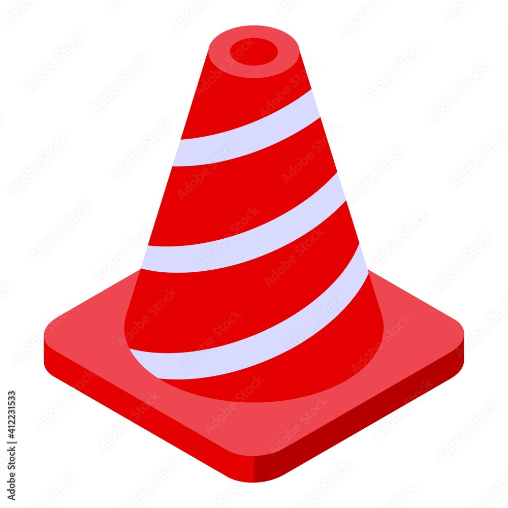 School gym cone icon. Isometric of school gym cone vector icon for web design isolated on white background School gym cone icon. Isometric of school gym cone vector icon for web design isolated on white background