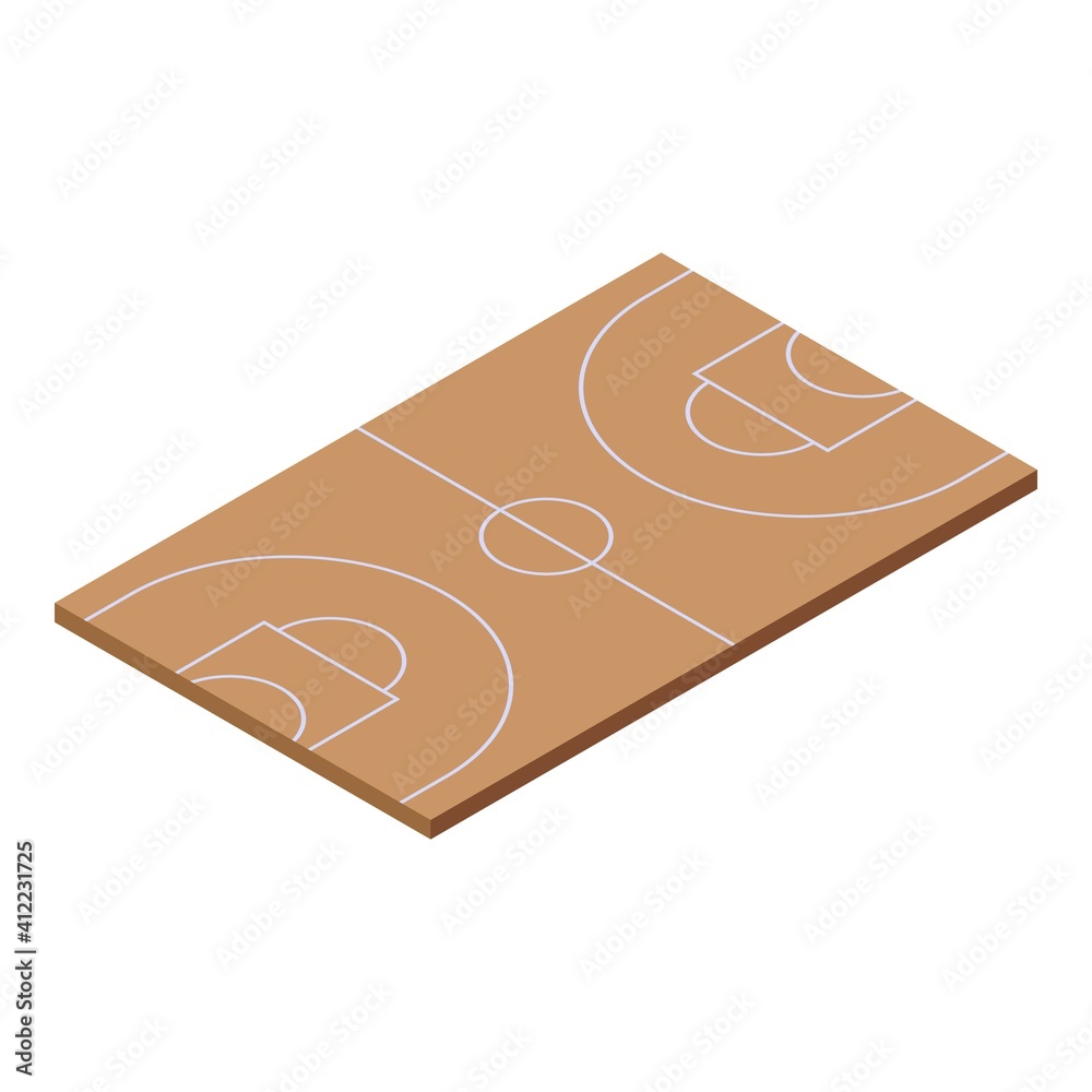 School gym field icon. Isometric of school gym field vector icon for web design isolated on white background School gym field icon. Isometric of school gym field vector icon for web design isolated on white background