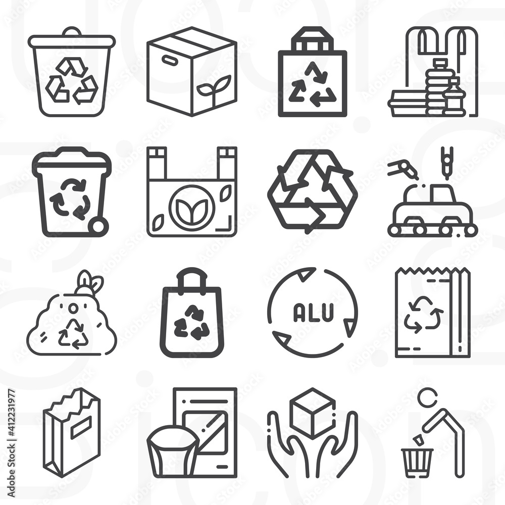 16 pack of plastics lineal web icons set 16 pack of plastics lineal web icons set