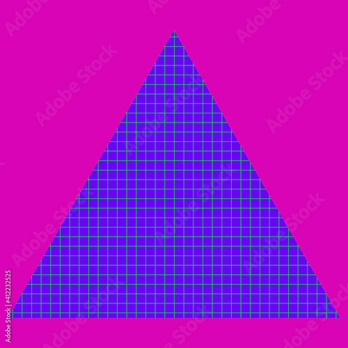 An abstract neon triangle shape grid background image.