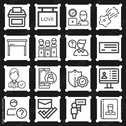 16 pack of select  lineal web icons set