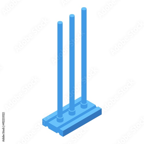 Cricket sticks icon. Isometric of cricket sticks vector icon for web design isolated on white background