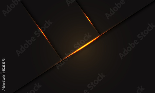 Abstract gold light line shadow geometric on dark grey design modern luxury futuristic background vector illustration.