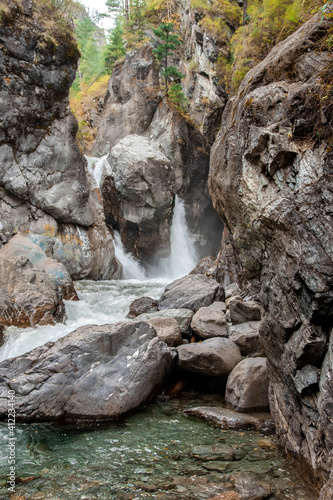 waterfall in the mountains