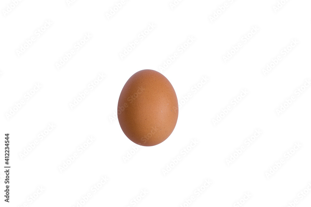 A chicken egg isolated on a white background. An egg in a red shell. A chicken egg isolated on a white background. An egg in a red shell.