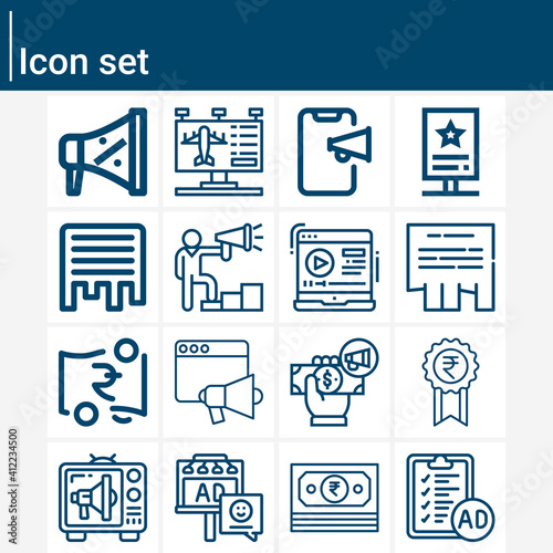 Simple set of institutionalized related lineal icons.