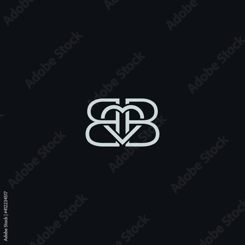 letter B or BB combination love logo vector illustration