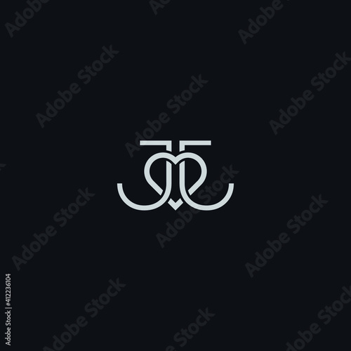 letter J or JJ combination love logo vector illustration