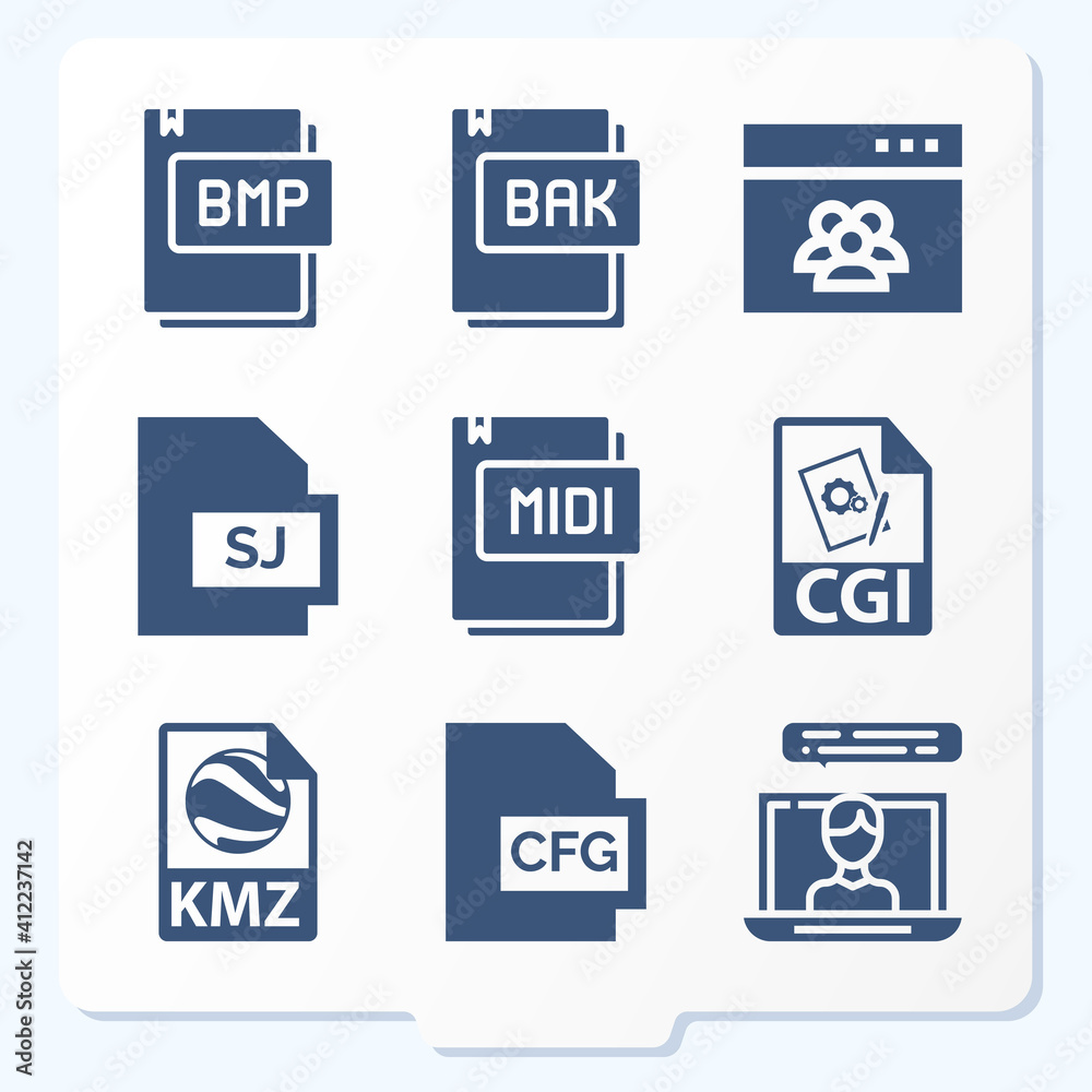 Simple set of 9 icons related to conjecture Simple set of 9 icons related to conjecture