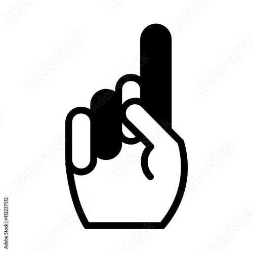 index finger pointing out Vector glyph Icon Design, Base ball Symbol on white background, bat and ball game Sign, Sports equipment Stock, Infield Fly Concept,