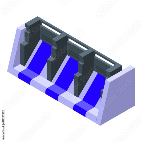 Hydro dam icon. Isometric of hydro dam vector icon for web design isolated on white background