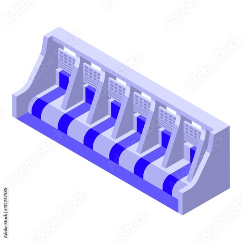 Hydro power dam icon. Isometric of hydro power dam vector icon for web design isolated on white background