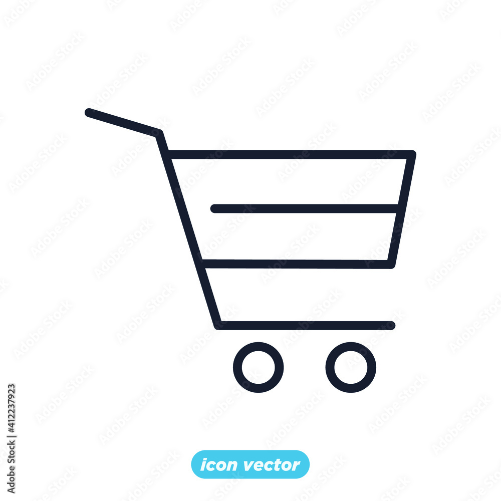 Shopping cart icon. Shopping and Market symbol template for graphic and web design collection logo vector illustration