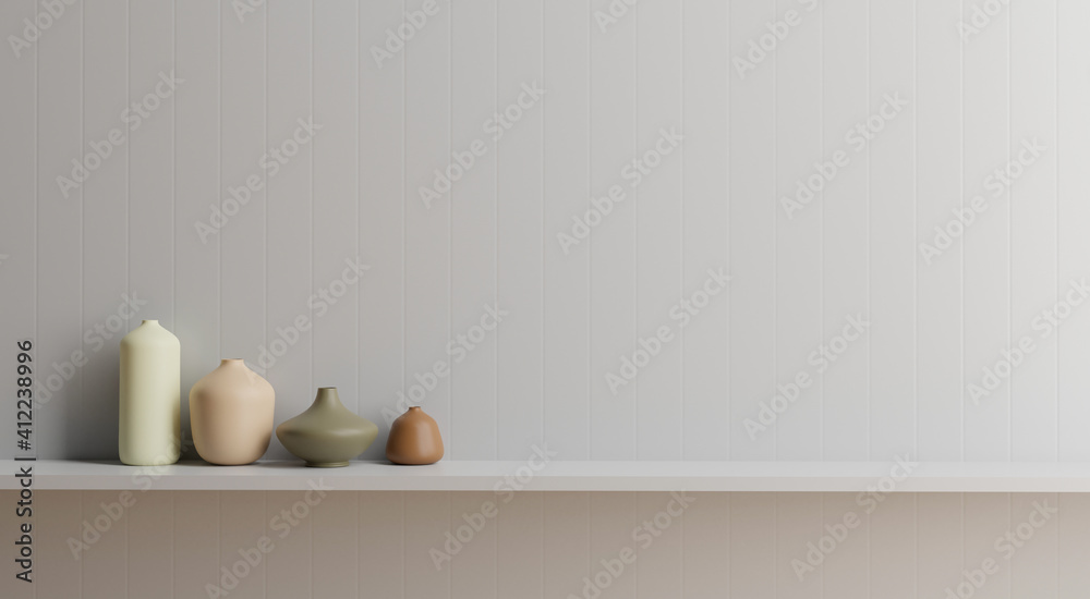 white stand and vase in white background